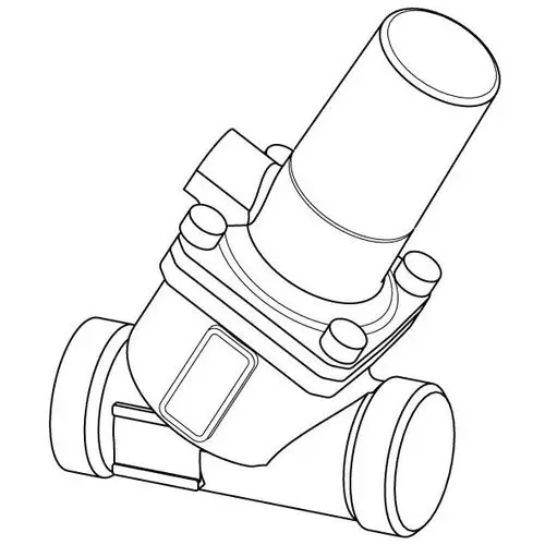 Druckregler mit kompakter Bauform, abgerundeten Kanten und einem Anschluss. Produkt von Uponor, geeignet für verschiedene Anwendungen.